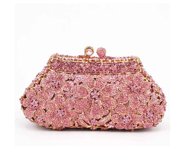 XIYUAN Pink Rhinestone Diamond Purses And Handbags For Women Blue Red Crystal Clutches New Girls Gift Lady Wedding Clutch Purse