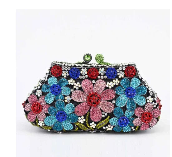 XIYUAN Pink Rhinestone Diamond Purses And Handbags For Women Blue Red Crystal Clutches New Girls Gift Lady Wedding Clutch Purse