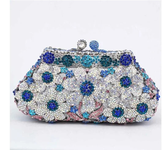 XIYUAN Pink Rhinestone Diamond Purses And Handbags For Women Blue Red Crystal Clutches New Girls Gift Lady Wedding Clutch Purse