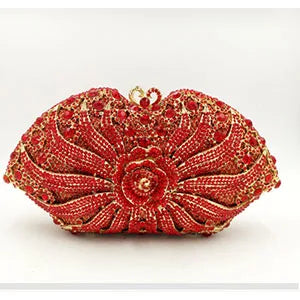 Luxury Purple/Blue Crystal Red Bag Rhinestones Evening Clutch Purse Wedding Ladies Party Clutches Evening Bags for Girl Gift Bag