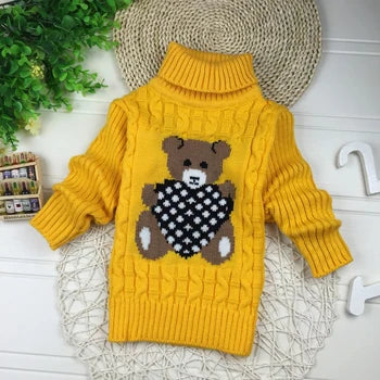 New Boys Girls Sweaters Keep Warm Pullover Winter Autumn Infant Baby Sweater Boy Girl Child Knitted Sweater Turtleneck