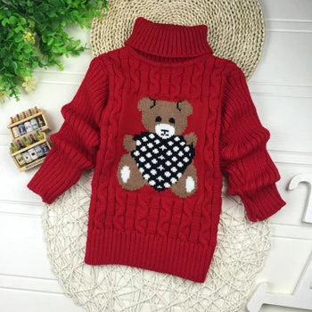 New Boys Girls Sweaters Keep Warm Pullover Winter Autumn Infant Baby Sweater Boy Girl Child Knitted Sweater Turtleneck