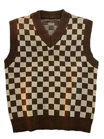 Japan Style Cute Women Sweater Vest Printed Sleeveless Loose Outerwear Knitted Waistcoat 2026 Vintage Y2K Autumn Pullovers Tops