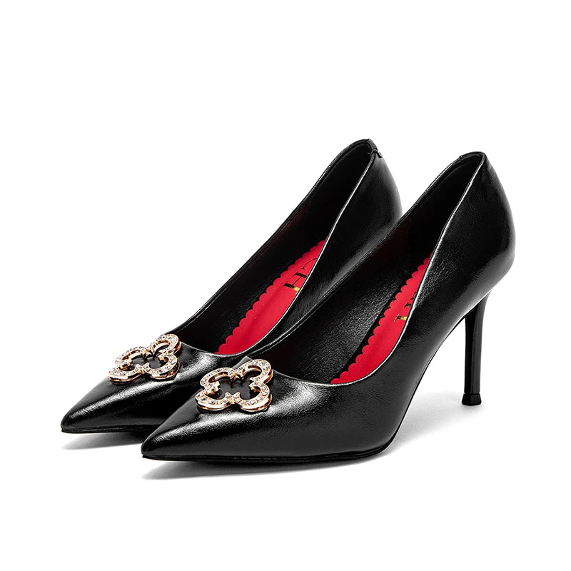 Women's High Heels 2026 Spring Black Business Pointed Shoes Simple Commuting