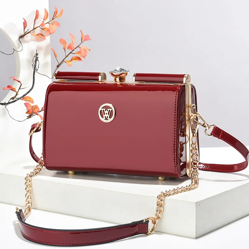 New Women Handbags Fashion Embossed Craftsmanship Portable Shoulder Bag Top-handle Diamond Ladies Bag Wedding Party Bags Women