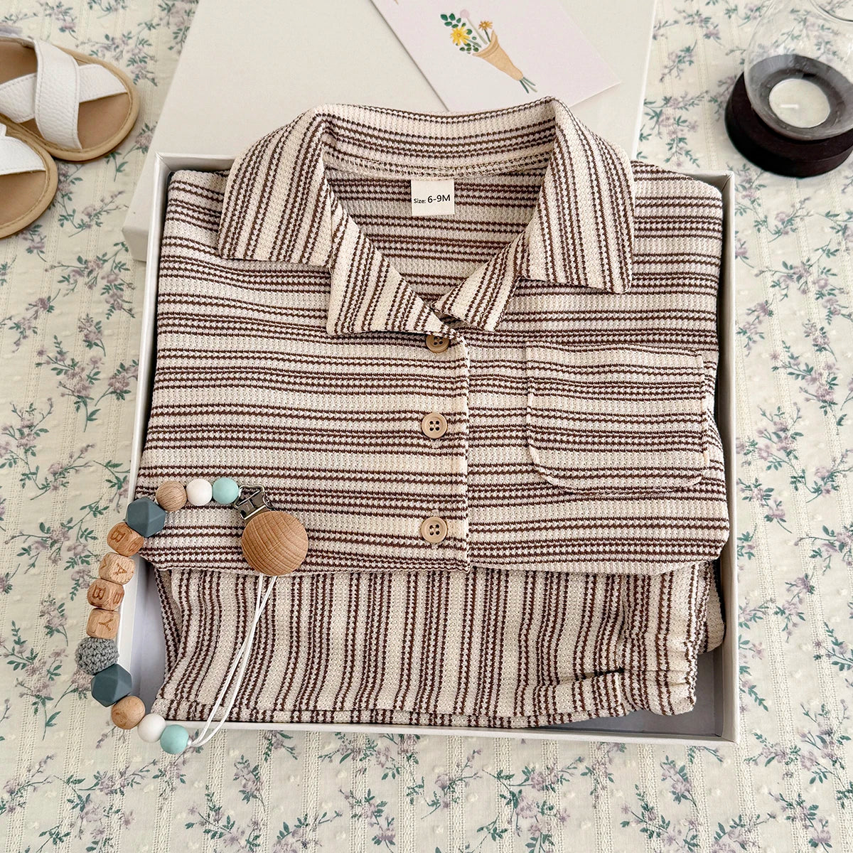 New Baby Short Sleeve Suit Striped Girls Boys Set Summer T-shirt +short Baby Clothes Children's Wear