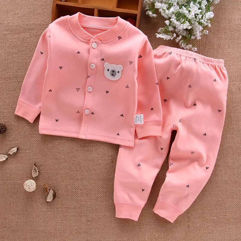 Baby Clothes Underwear R Kids Tops Pants Newborn Pajama Suit Home 100% Cotton Sets Boy Girls Warm Autumn Children's Clothing