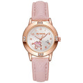 Cartoon Princess Girl Children's Fashion Watch Quartz Movement PU Leather Strap Female Student Watch Suitable for Children's Gif