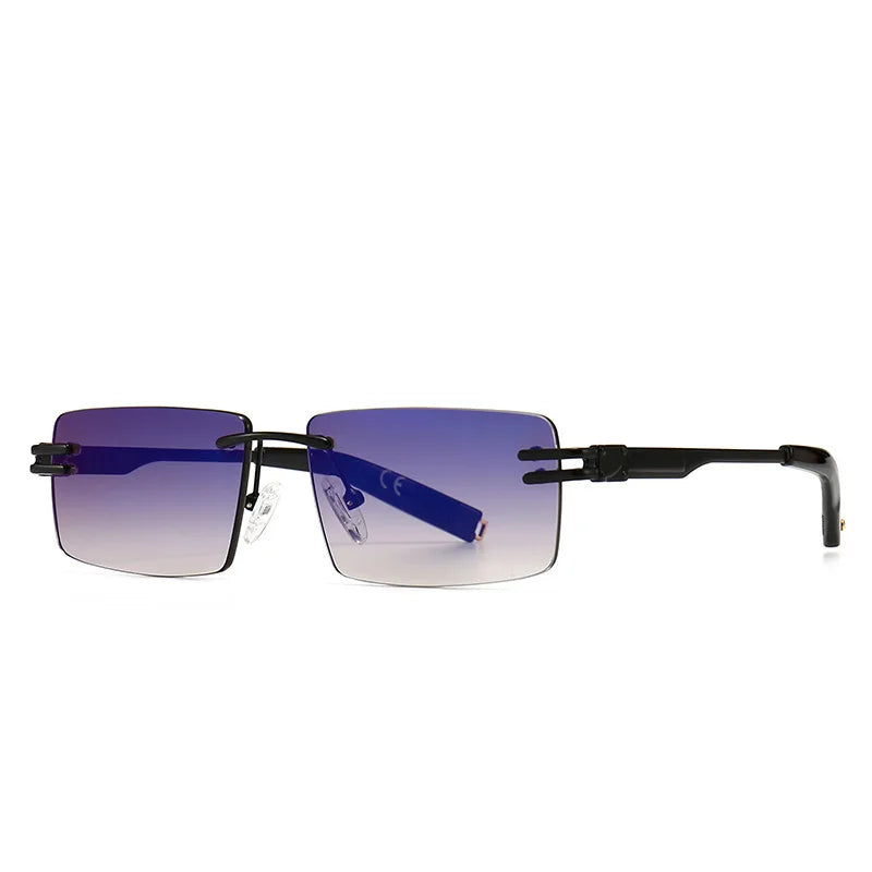 Luxury Small Square Rimless Sunglasses For Women Men Fashion Brand Designer Retro Gradient Shades Trending Sun Glasses UV400