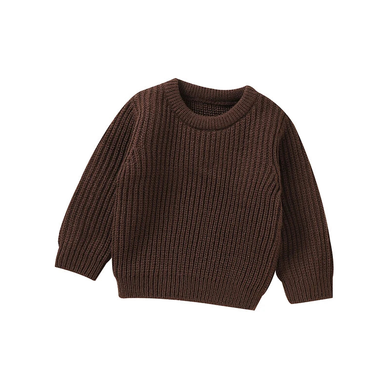 Baby Sweaters Casual Crew Neck Long Sleeve Knitted Newborn Boys Girls Pullovers 1-3Y Infant Unisex Solid Knitwear Toddler Jumper