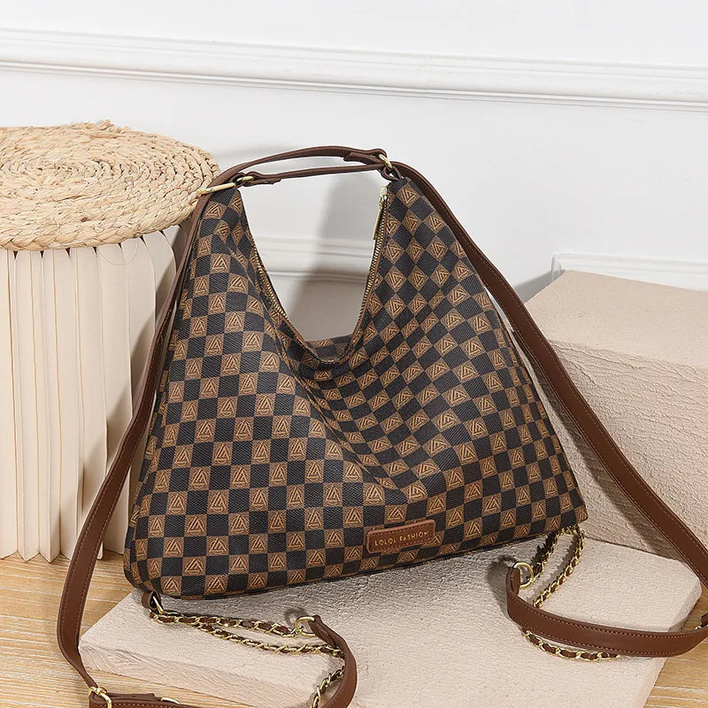 Large Capacity Women's Tote Bag 2025 Autumn Winter Double Shoulder Single Shoulder Crossbody Underarm Bag Urban Minimalist St...