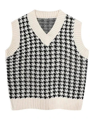 Japan Style Cute Women Sweater Vest Printed Sleeveless Loose Outerwear Knitted Waistcoat 2026 Vintage Y2K Autumn Pullovers Tops