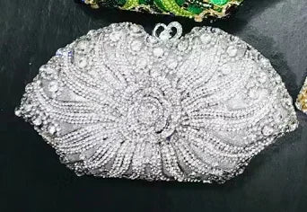 Luxury Purple/Blue Crystal Red Bag Rhinestones Evening Clutch Purse Wedding Ladies Party Clutches Evening Bags for Girl Gift Bag