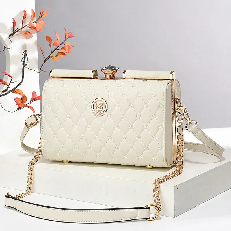 New Women Handbags Fashion Embossed Craftsmanship Portable Shoulder Bag Top-handle Diamond Ladies Bag Wedding Party Bags Women