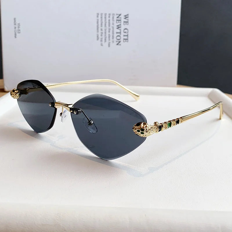 Brand Designer Women's Sunglasses Metal Rimless Design Sunglasses UV400 Sunshade Glasses Women Sunscreen Sun Glasses