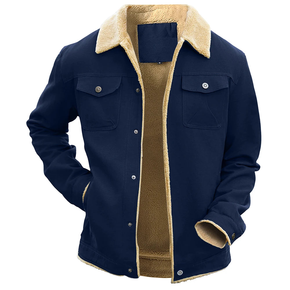 2025 New Men's Jackets Winter Warm Waterproof Fleece Lined High Quality Multi-color Coat Comfortable Casual Outerwear US Size