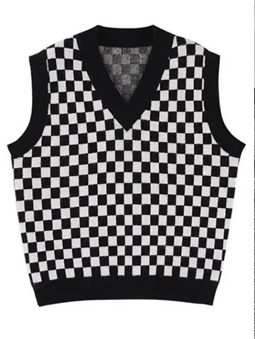 Japan Style Cute Women Sweater Vest Printed Sleeveless Loose Outerwear Knitted Waistcoat 2026 Vintage Y2K Autumn Pullovers Tops