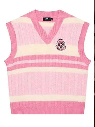 Japan Style Cute Women Sweater Vest Printed Sleeveless Loose Outerwear Knitted Waistcoat 2026 Vintage Y2K Autumn Pullovers Tops