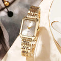 Cross border foreign trade new simple leisure fashion scale square alloy steel strip bracelet for women quartz watch