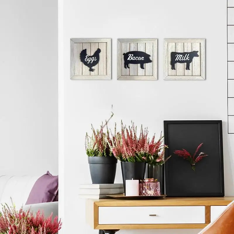 Wall Art Decor Framed Framed Artwork 3 Pieces Modern Room Decor Beautiful Wall Sculptures Home Furnishing Decoration For Porch