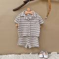 New Baby Short Sleeve Suit Striped Girls Boys Set Summer T-shirt +short Baby Clothes Children's Wear