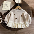 Baby Girls Sweatshirt Autumn Kids Fashion Pullovers Princess Casual Tops 2025 New Toddler Casual Clothing Girl Lace Sweet Coats