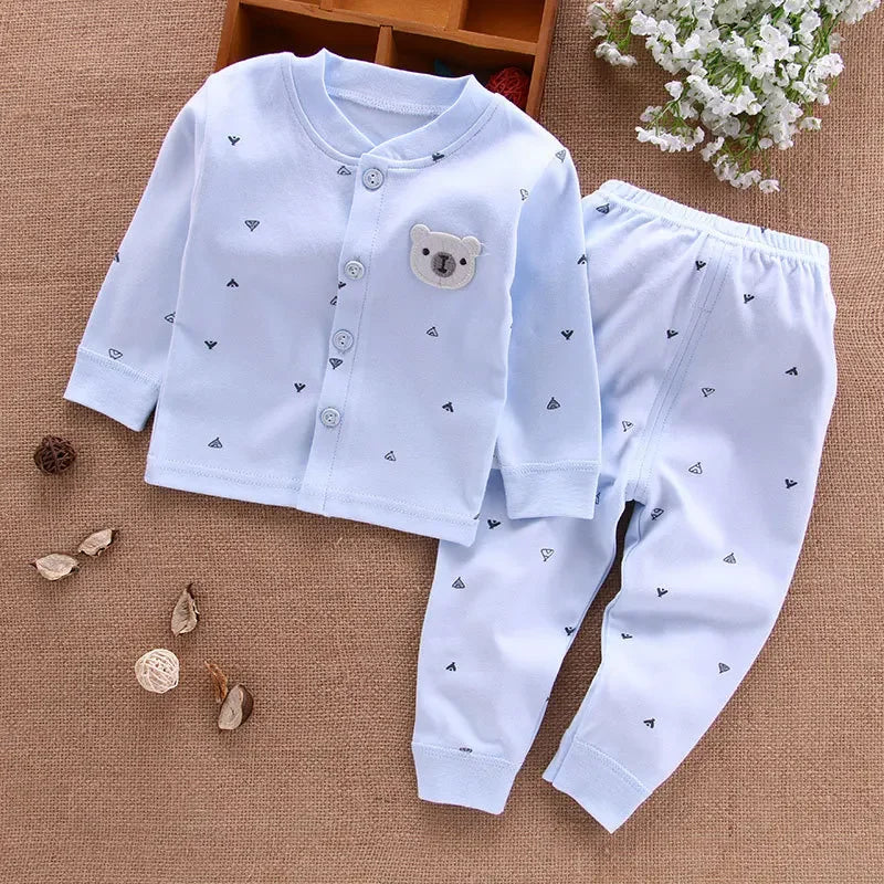 Baby Clothes Underwear R Kids Tops Pants Newborn Pajama Suit Home 100% Cotton Sets Boy Girls Warm Autumn Children's Clothing