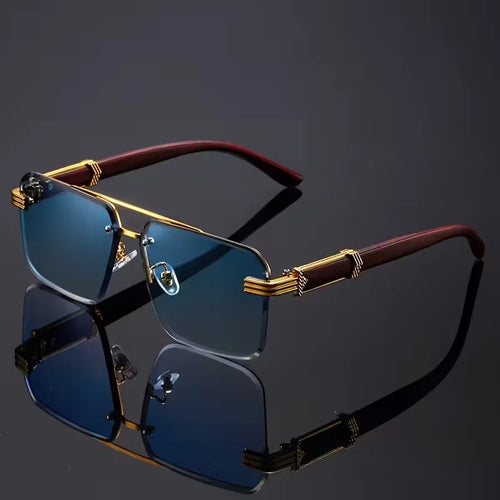 A Pair of Textured Double-Bridge Trendy Fashion Sunglasses, Suitable for Streetwear, Parties, Music Festivals, Gifting and Vacat