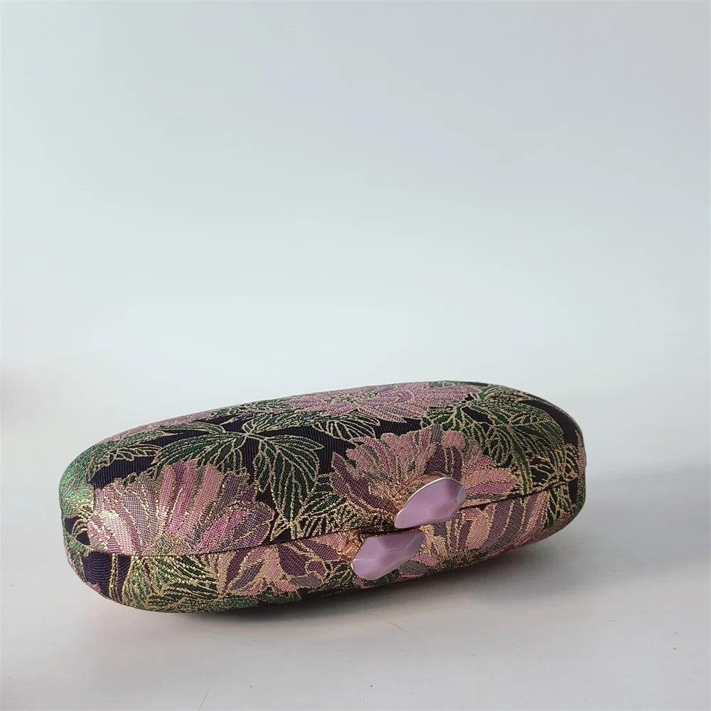 Fabric Evening Handbag Evening Clutch Bags New European and American Style Women's Shoulder and Crossbody Flowered Cloth Wallets