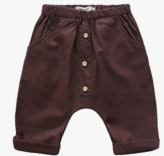 Vintage Linen Cotton Boys Shirt Toddler Summer Casual Clothing Sets Solid Short Sleeve T-Shirt Tops+Shorts Outfits For 0-3T Kids