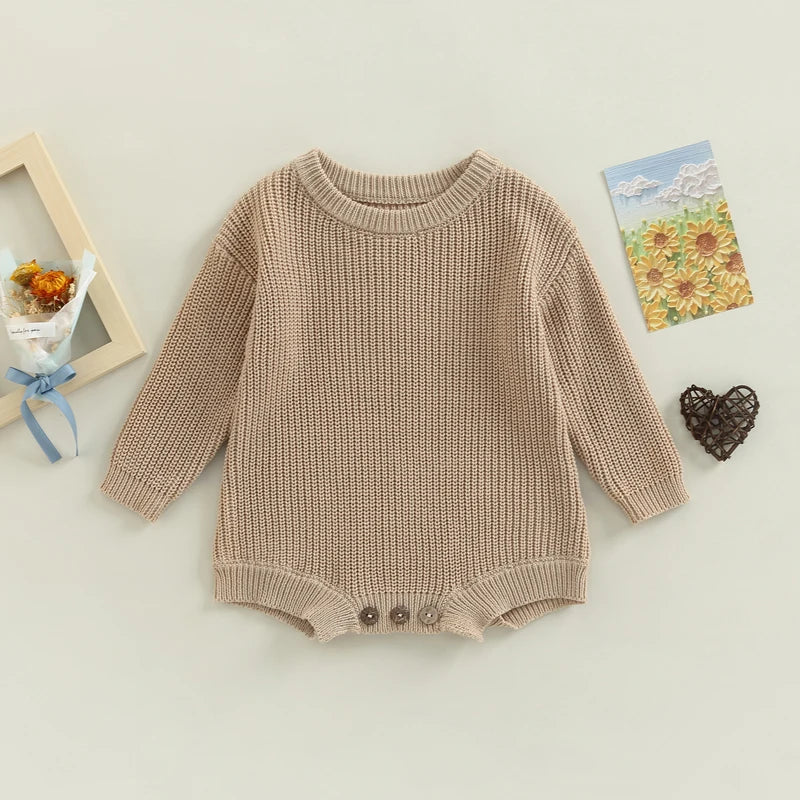 Baby Rompers Cotton Knit Clothes Newborn Infants Solid Color Playsuits Boys and Girls Sweater Jumpsuits Babies Clothing
