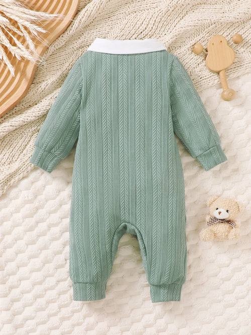 Baby Clothing Baby boy Bodysuit lapel Bow Spring and Autumn Long sleeved Bodysuit  suitable for Male babies aged 0-18 Months