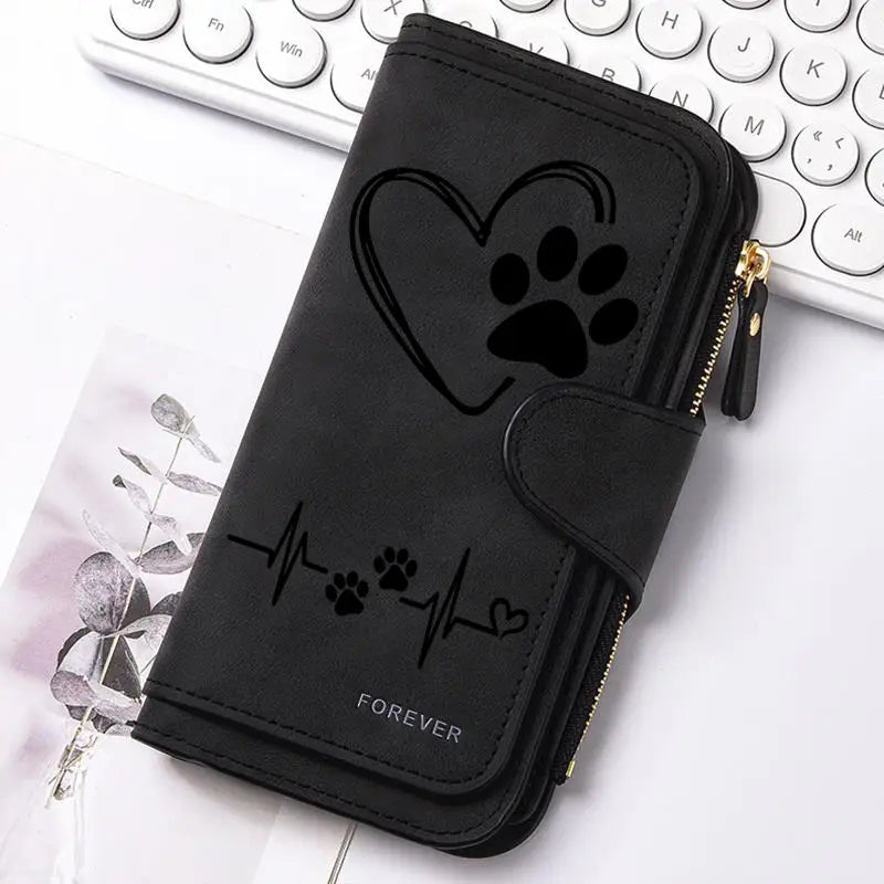 Women Butterfly Long Zipper Wallet Buckle Handbags Coin Purse Soft PU Leather Multi-Card Holder Cute Large Capacity Bag Gift