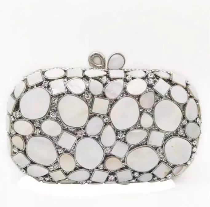 Women Pink Shell Clutch Purse Lady Stones Minaudiere Purses Party Dinner Rhinestone Handbags Crystal Evening Bags and Clutches