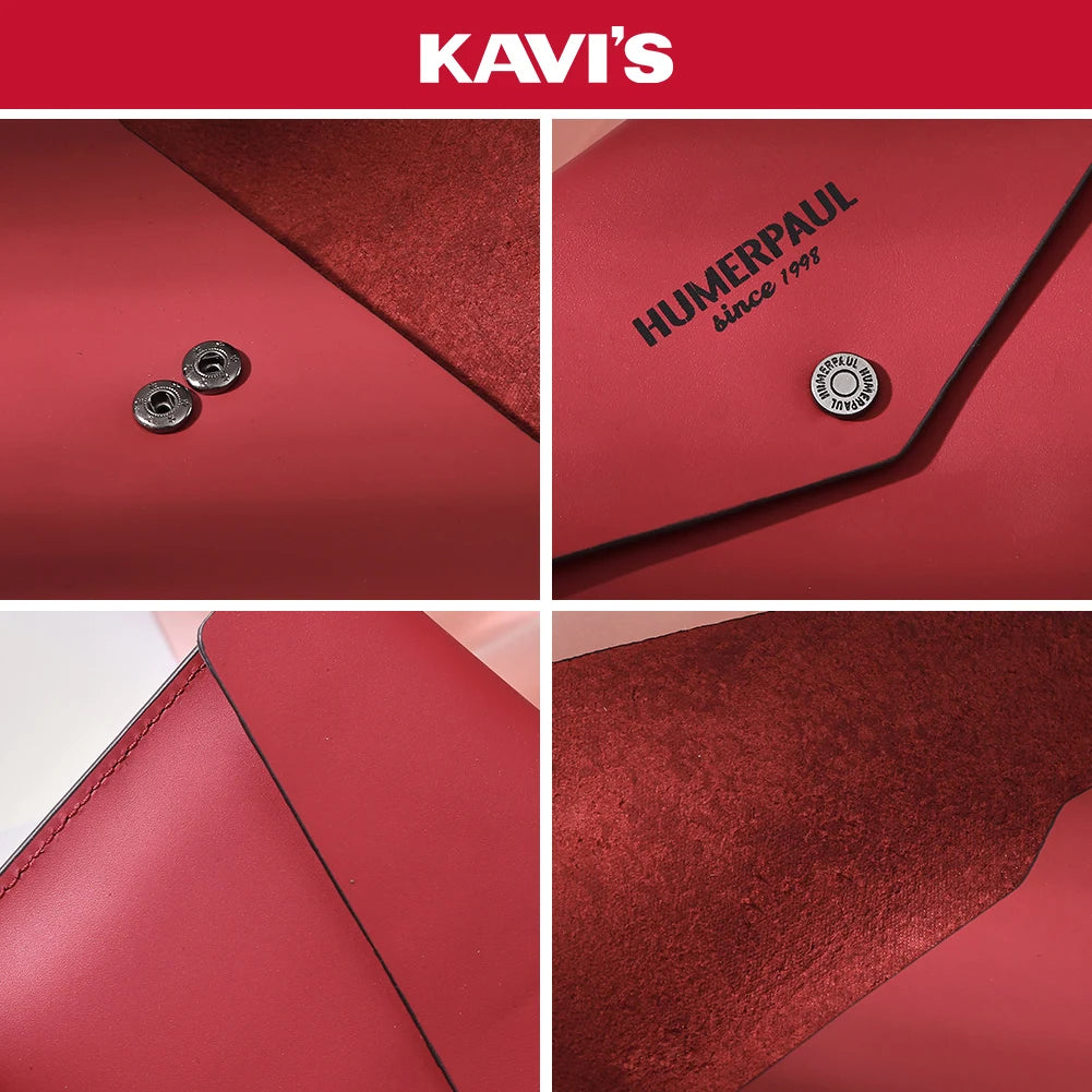 Genuine Leather Women's Wallet Reusable Money Clip Cash Bank Card Envelope Storage Money Bag Portable Leather Wallet Men