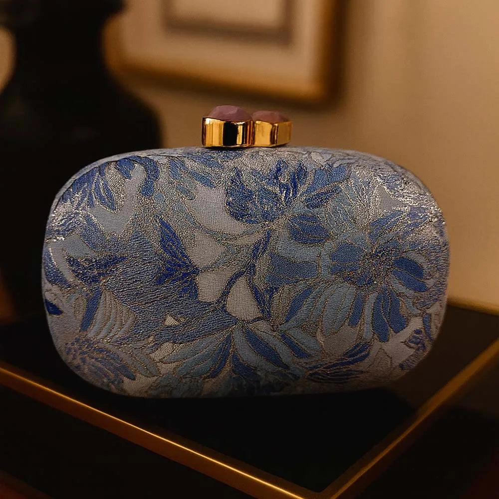 Fabric Evening Handbag Evening Clutch Bags New European and American Style Women's Shoulder and Crossbody Flowered Cloth Wallets