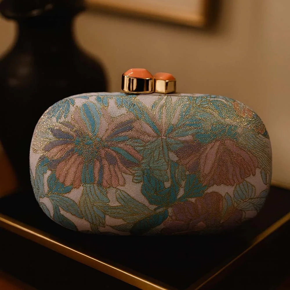 Fabric Evening Handbag Evening Clutch Bags New European and American Style Women's Shoulder and Crossbody Flowered Cloth Wallets