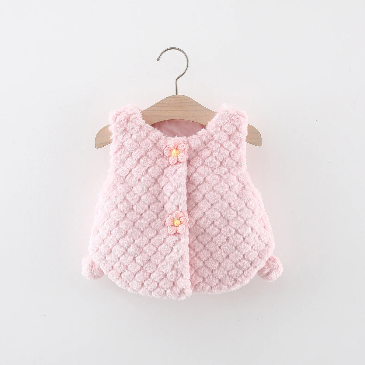 Cute Little Flowers Children Clothes Baby Girl Winter Vest Fashion Toddlers Wear Warm Soft Kids' Costume 0-3 Y Infants Clothing