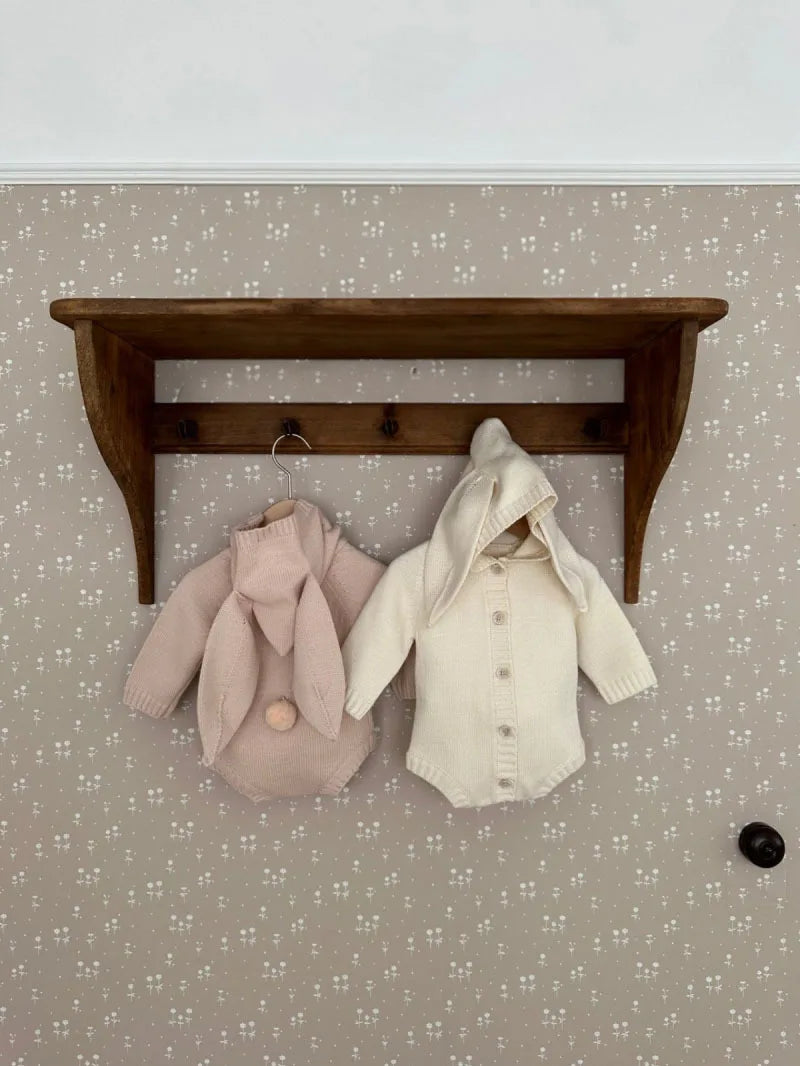 Knitted Baby Clothes Newborn Cute Hooded Baby Girl Boy Romper Clothes With Bunny Ear Cotton Infant Sweater Baby Romper Jumpsuit