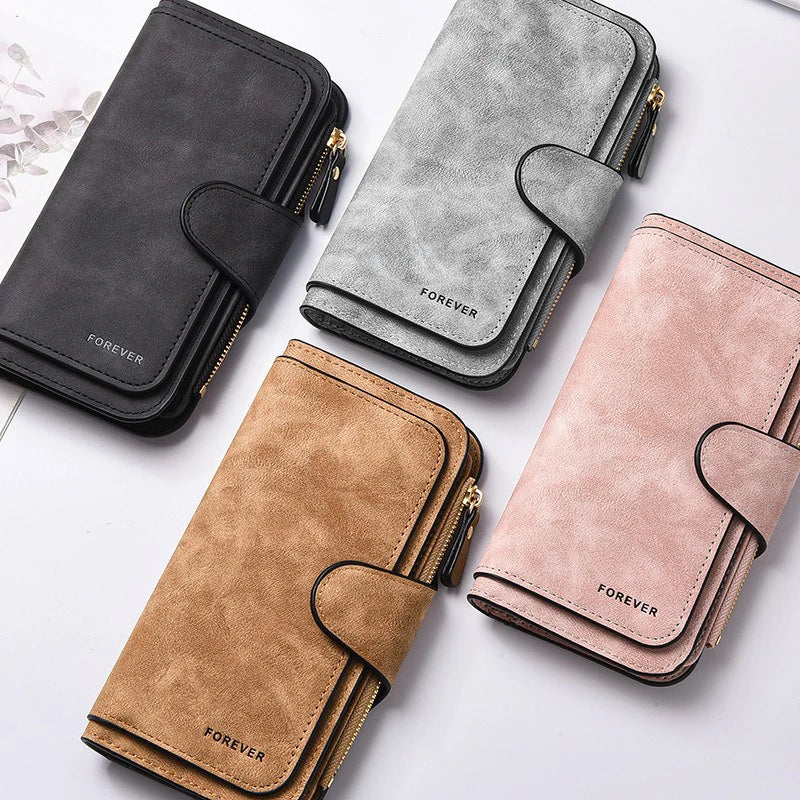 Women Butterfly Long Zipper Wallet Buckle Handbags Coin Purse Soft PU Leather Multi-Card Holder Cute Large Capacity Bag Gift