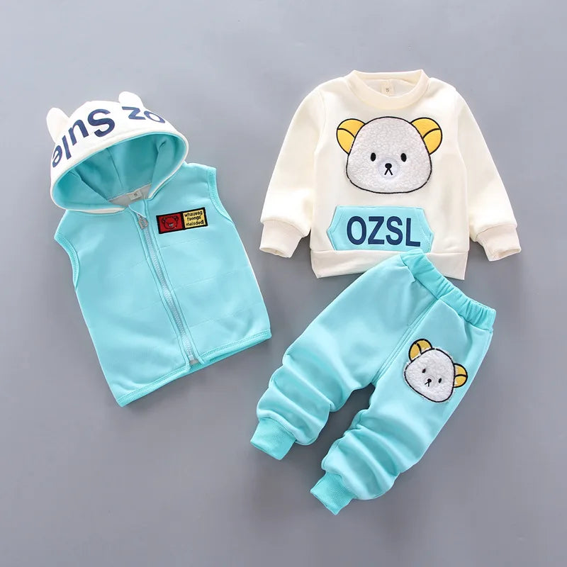 Newborn Baby Boys Clothes 2024 Autumn Baby Girls Clothes Hoodie+Pant Outfit Kids Costume Suit Infant Clothing For Baby Warm Sets