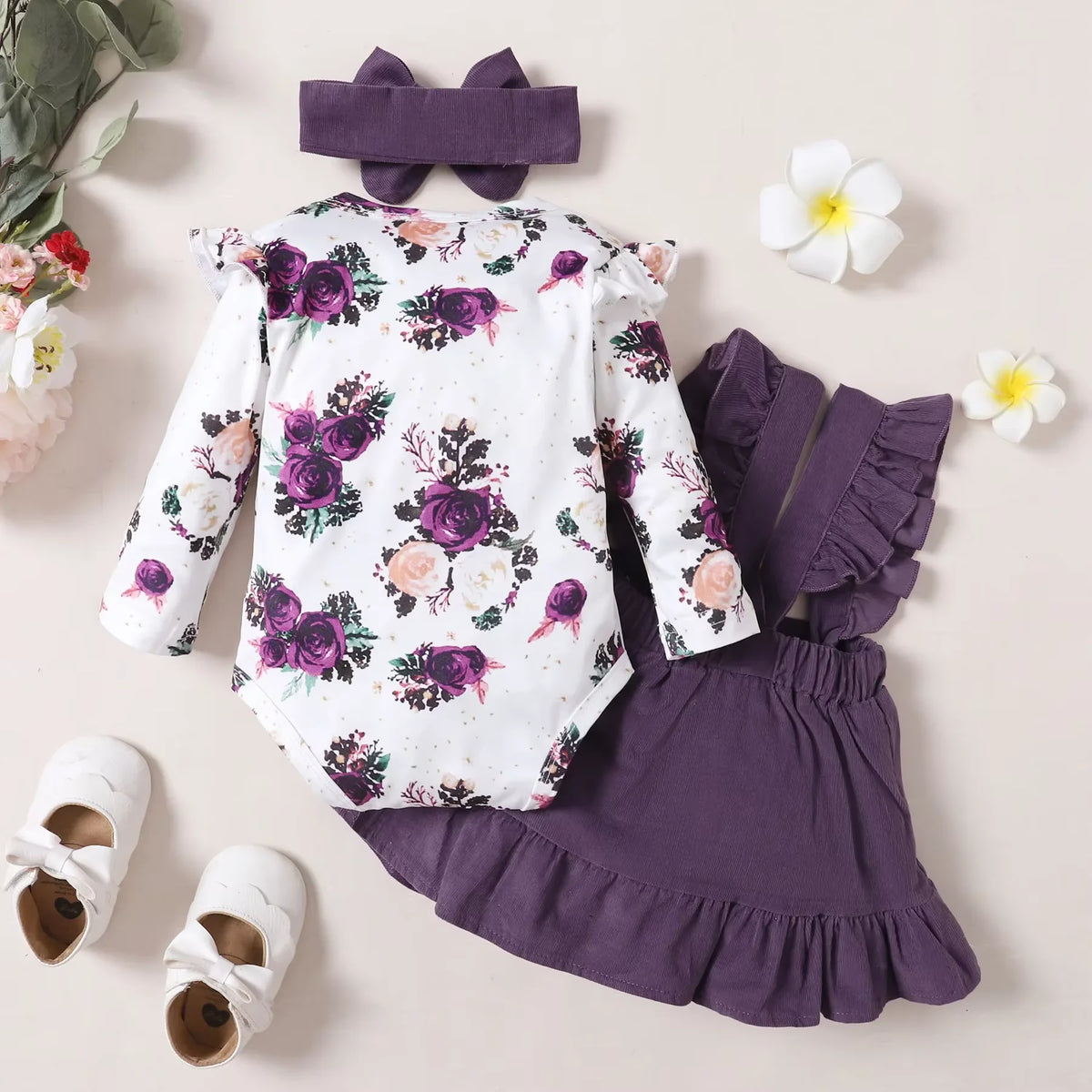 Winter  Newborn   Infant  0-1 Years Old  Baby Girls  Baby  Set  Long-Sleeved  Soft Fashion   A  Princess  Strappy  Skirt  Suit