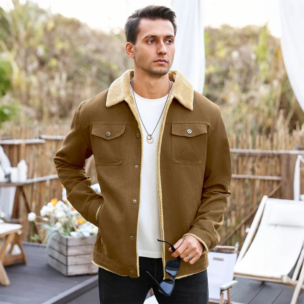 2025 New Men's Jackets Winter Warm Waterproof Fleece Lined High Quality Multi-color Coat Comfortable Casual Outerwear US Size