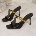 Women's High Heels Fashion Luxury Metal Heels Women Open Toe Slippers Sexy Party Women Dress Women Sandals Tacones Altos