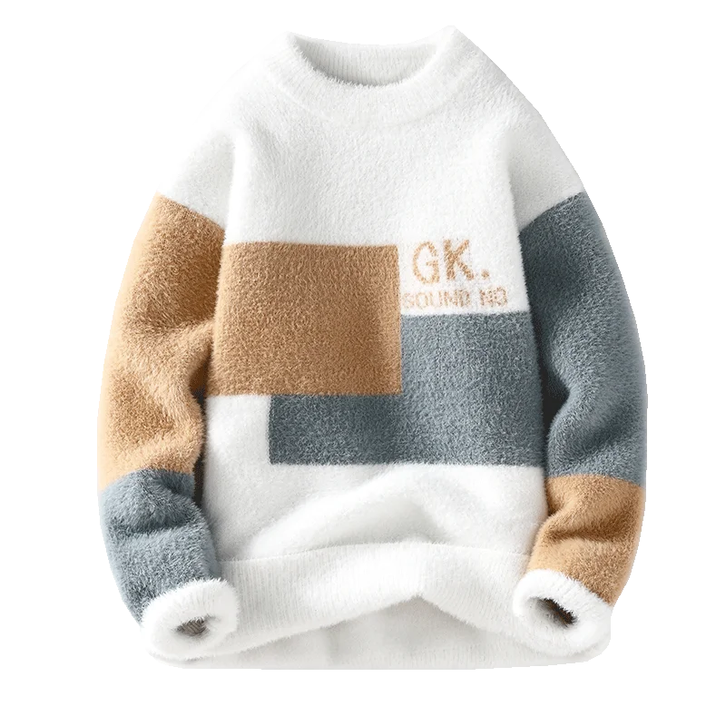 Sweaters men 2025 Winter Letter pattern thick sweater men Student youth sweaters autumn Men's wool pullovers full size S-3XL