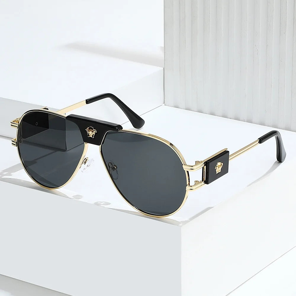 Classic Aviation Sunglasses Women Brand Designer Cattle Head Decoration Brand Designer Pilot Sun Glasses UV400