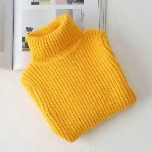 New Sweater Kids Sweaters Autumn Girls Turtleneck Sweaters 1-9Yrs Baby Boys Pullover Winter Knitted Bottoming Boys Sweaters