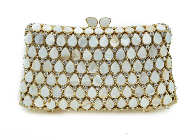 Women Pink Shell Clutch Purse Lady Stones Minaudiere Purses Party Dinner Rhinestone Handbags Crystal Evening Bags and Clutches