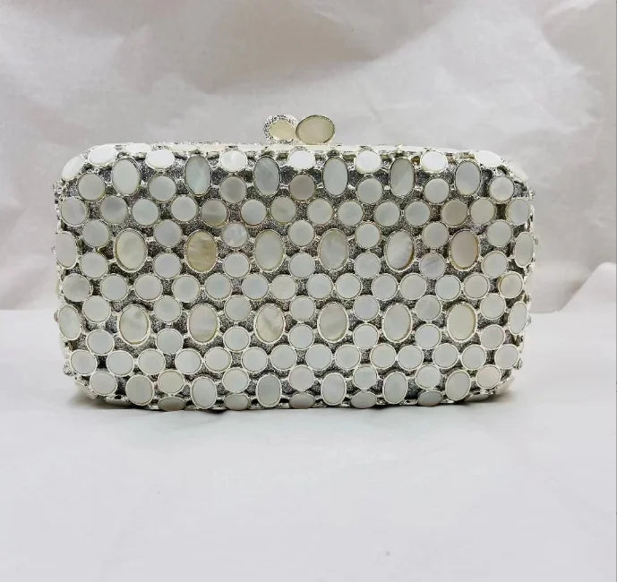 Women Pink Shell Clutch Purse Lady Stones Minaudiere Purses Party Dinner Rhinestone Handbags Crystal Evening Bags and Clutches