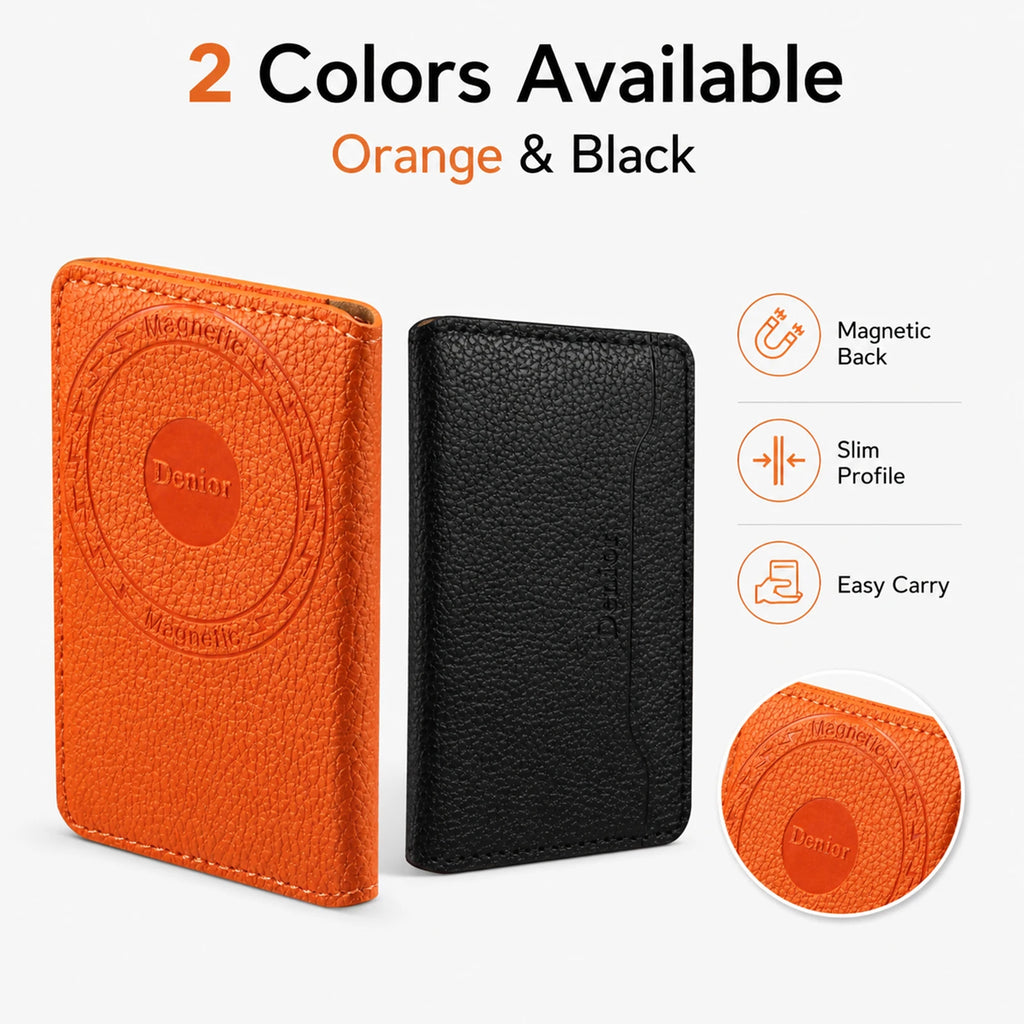 Denior Is Suitable for Phones or Phone Cases with Magnetic Suction Function, Ultra-Thin Magnetic Card Holder with 3 Card Slots